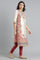 Ecru Round Neck Printed kurta