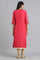 Pink Round Neck Layered kurta