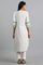 White Round Neck Yarn-dyed kurta