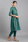 Teal Shirt Collar Yarn-dyed kurta