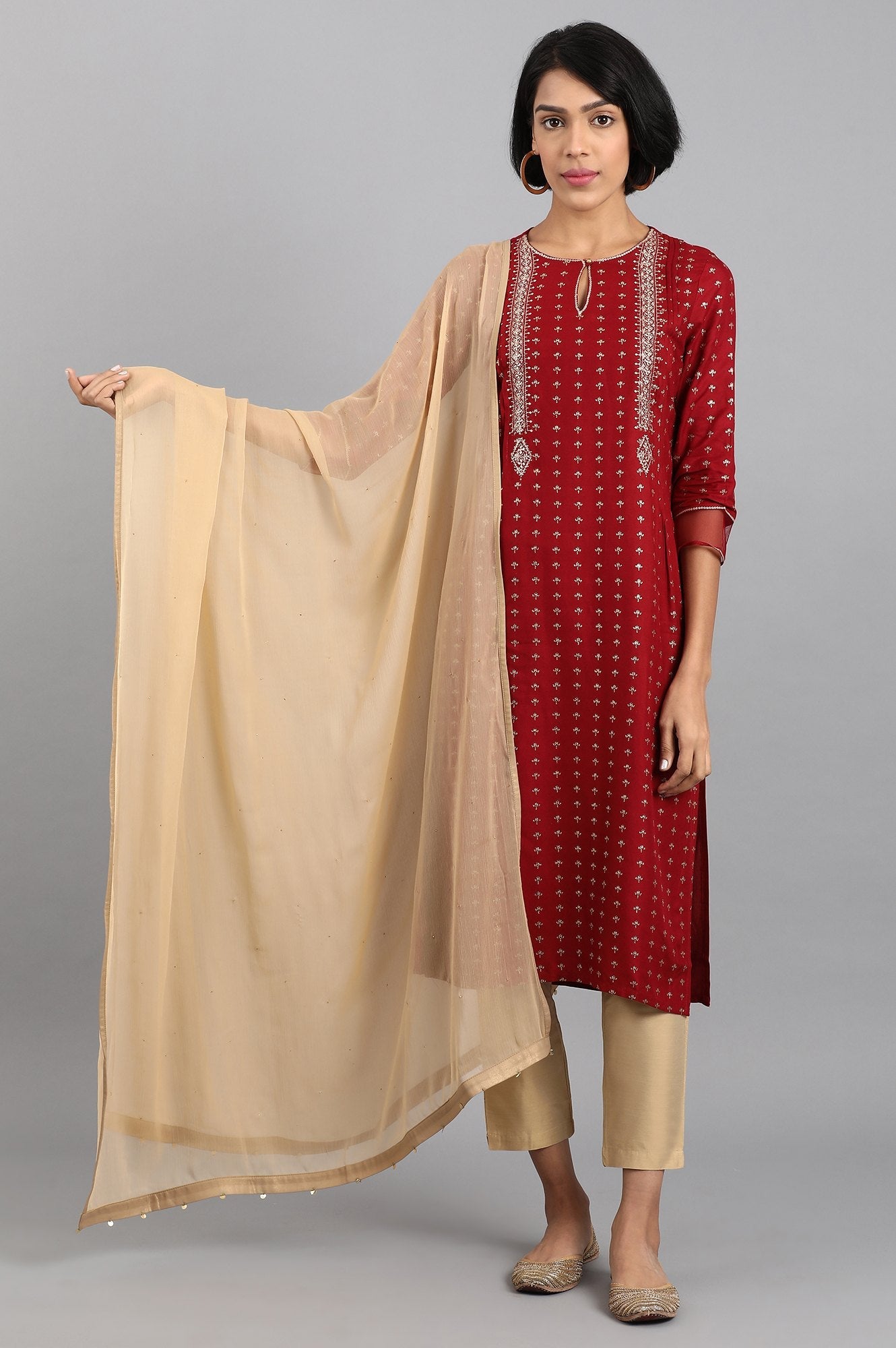 Golden Chiffon Dupatta