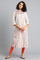 White Mandarin Neck Printed kurta