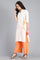 White Mandarin Neck Printed kurta