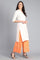 White Mandarin Neck Printed kurta