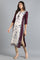 White Round Neck Printed kurta