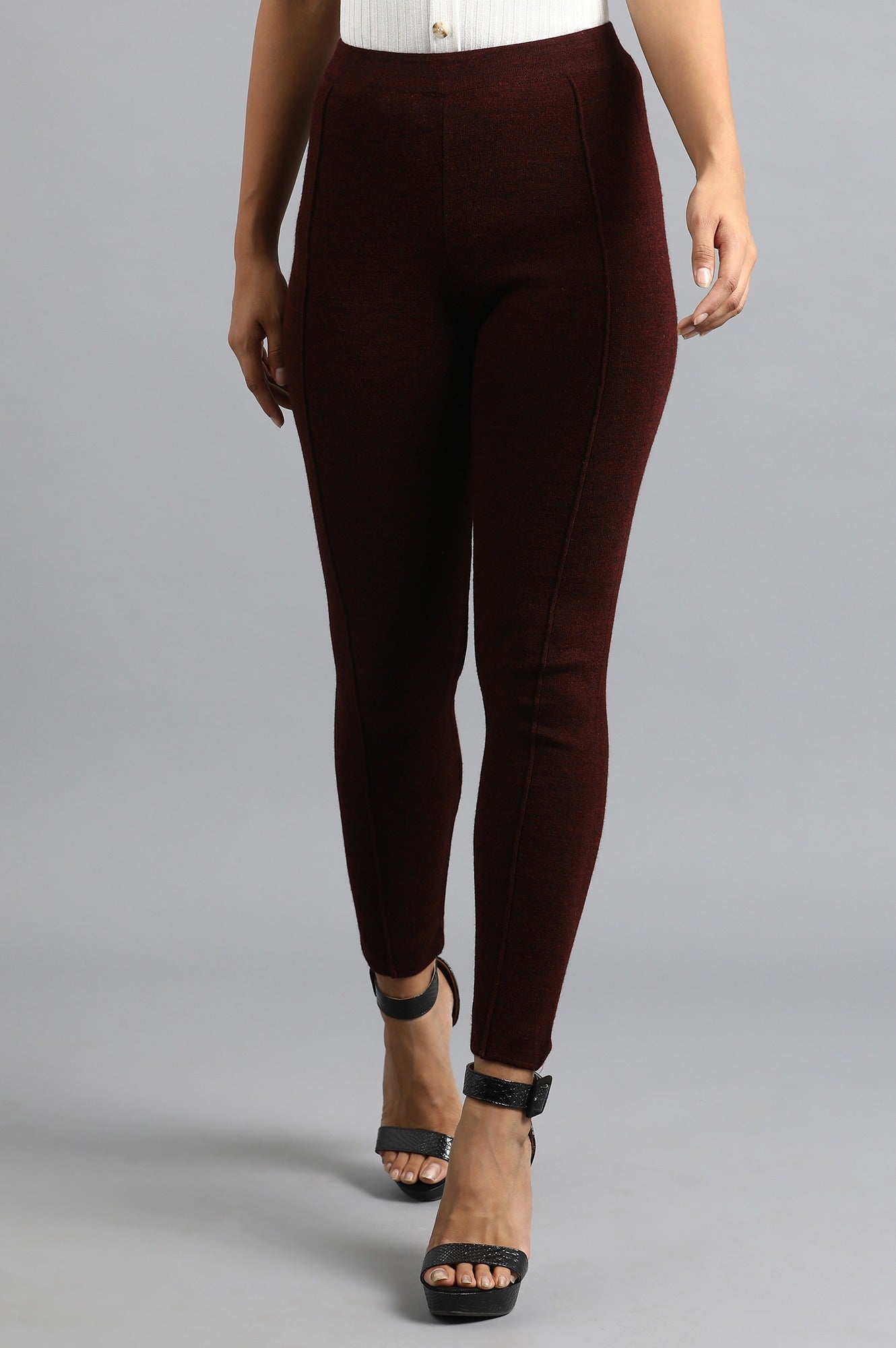 Wine Woollen Leggings