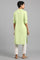 Green Mandarin Neck Solid kurta