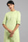 Green Mandarin Neck Solid kurta