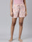 Women Printed Light Pink Viscose Lounge Shorts