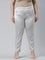 Women Solid Silver Mid Rise Shiny Pants