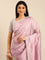 Lavender Jimmy tissue saree with pearls & beads embroidery with heavy ready made blouse