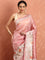 Baby pink banaras silk saree with Meena border and motifs