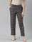 Black Cotton Knit Printed Lounge Pants