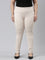 Women Solid Light Beige Stretch Ponte Pants