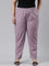 Women Solid Lilac Mid Rise Cotton Pants