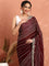 Maroon Swarovski & Cut Dana Hand Embroidered Saree