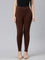 Dark Brown Cotton Stretch Cropped Leggings