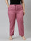 Women Solid Light Wine Comfort Fit Cotton Pants