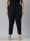 Women Solid Navy Crepe Pants