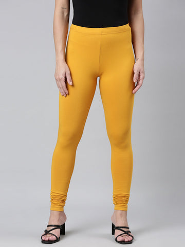 Bright Mustard Cotton Stretch Churidar