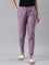 Women Solid Lilac Mid Rise Cotton Pants