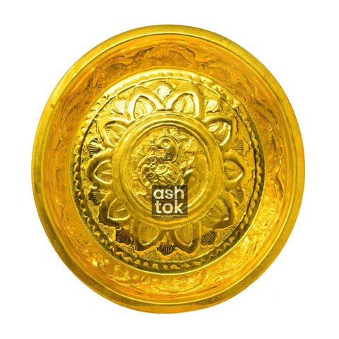 Handcrafted Brass Puja Plate, Brass Pooja Thali Plate, Mandir Plate (D –  Ashtok