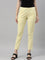 Women Bright Yellow Mid Rise Cotton Denim Stretch Pants