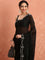 Black Jimmy Tissue Saree With Hand Embroidery