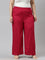 Women Solid Fuchsia Woven Viscose Mid Rise Basic Palazzos