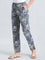 Blue Cotton Knit Printed Lounge Pants
