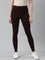 Brown Cotton Stretch Side Stripes Active Leggings