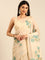 Cream Chanderi Silk Saree With Sequins And French Knot Embroidery