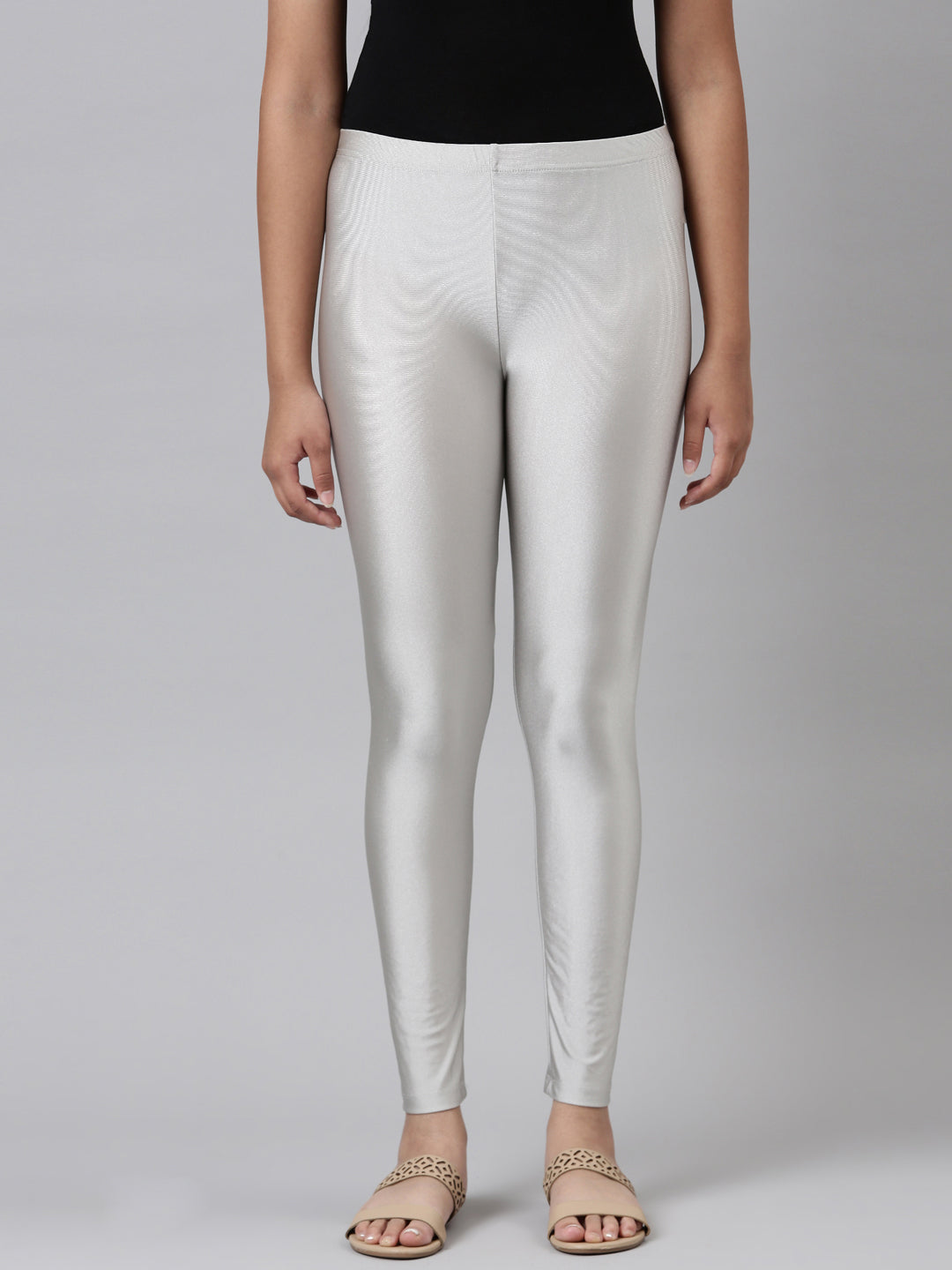 Buy online Molten Silver Metallic Leggings from Capris & Leggings for Women  by Purple Oyster for ₹608 at 0% off | 2024 Limeroad.com