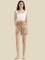 Brown Woven Viscose Printed Lounge Shorts