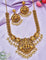 Designer Krishna Matt Necklace Set With Pearls