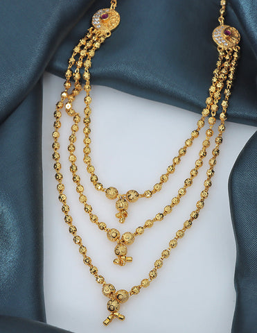 Designer Triveni Gold Bead Haaram Thali Chain