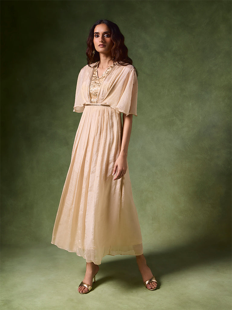 ivory embellished maxi dress Coast Women's Sequin Embellished Feather Trim Long Sleeve Maxi Wedding Dress in Ivory | Size: 12