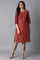 Dark Red Jacquard kurta