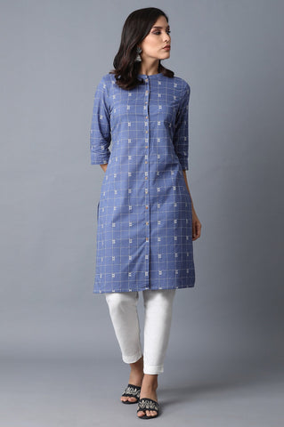 Dark Blue Printed kurta