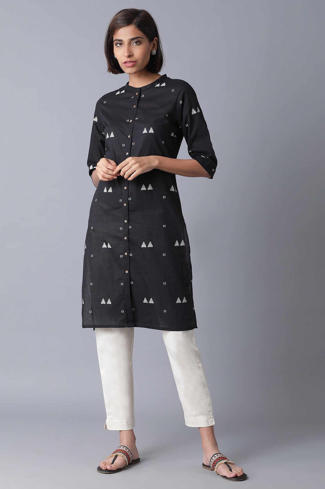 Black Printed kurta