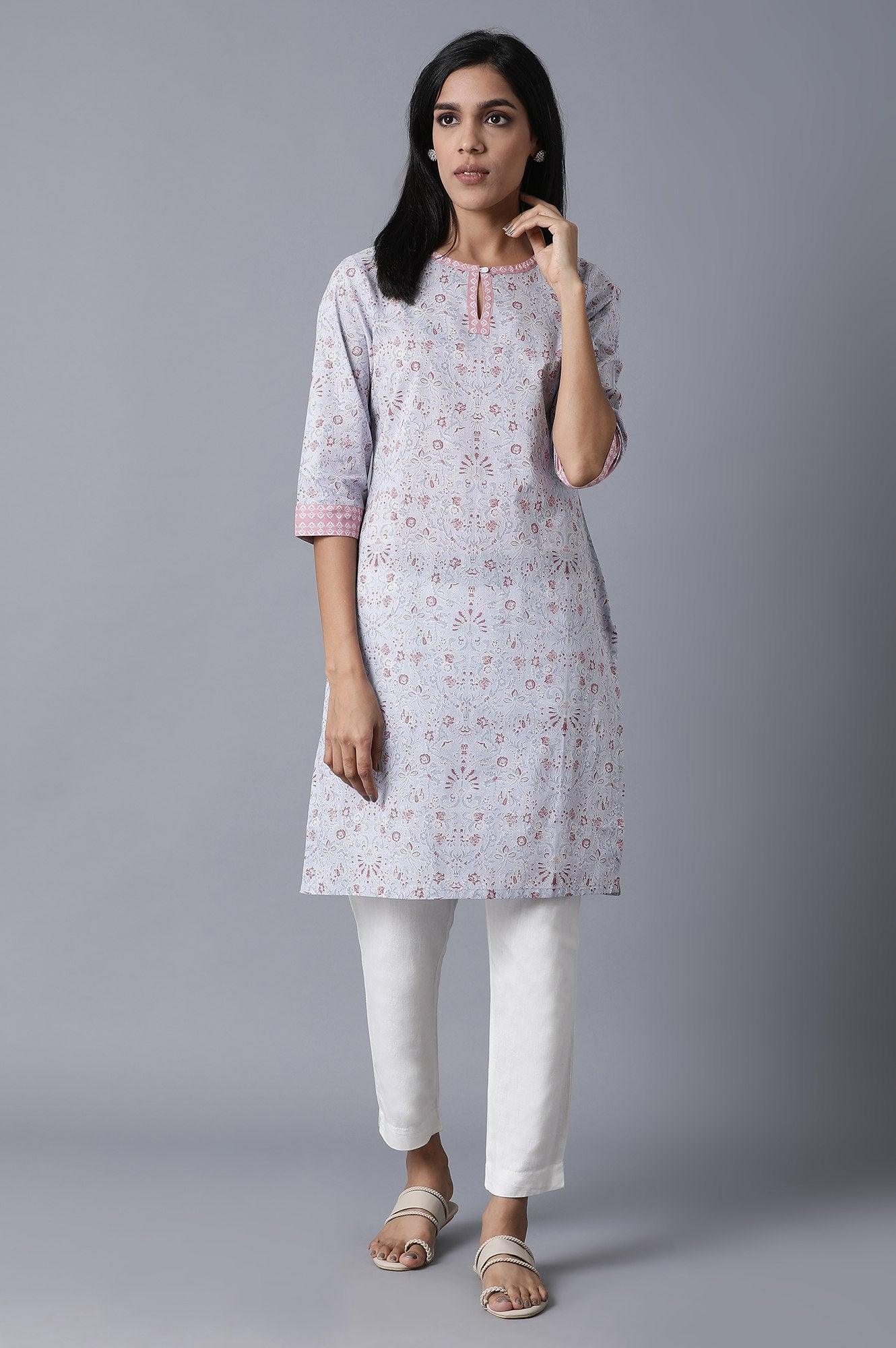 Light Purple Printed kurta