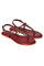 W Red Embroidered Almond Toe Flat-Wdelilah