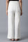White Solid Straight Fit Palazzo With Elasticated Waistband