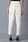 White Solid Trousers