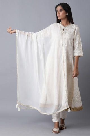 White Dupatta