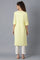 Yellow Round Neck Solid kurta