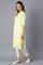 Yellow Round Neck Solid kurta