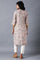 Blush Pink Round Neck Floral kurta