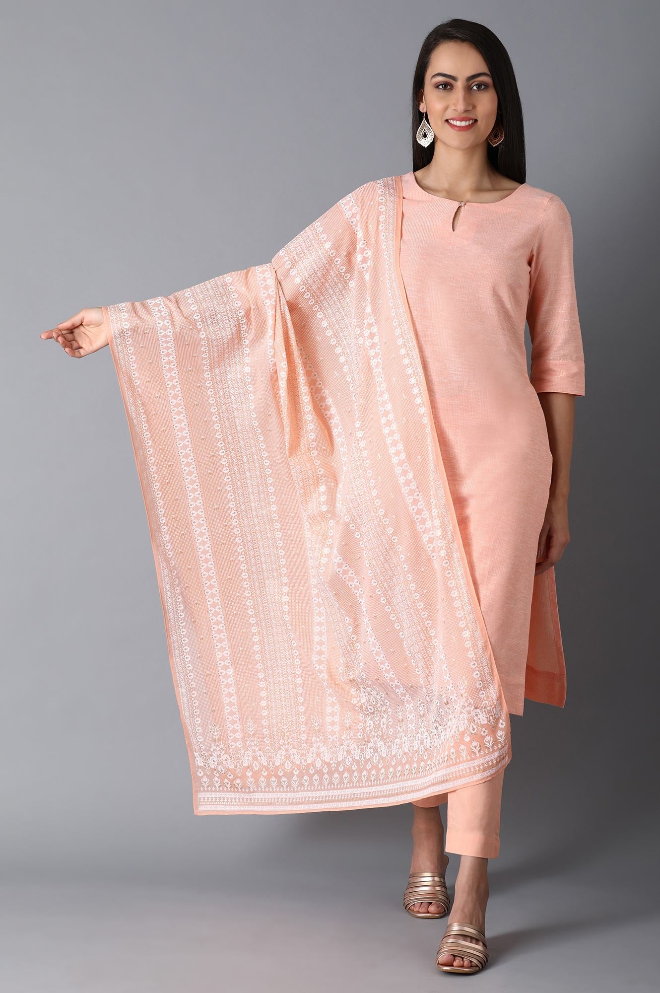 Light Orange Printed Drape