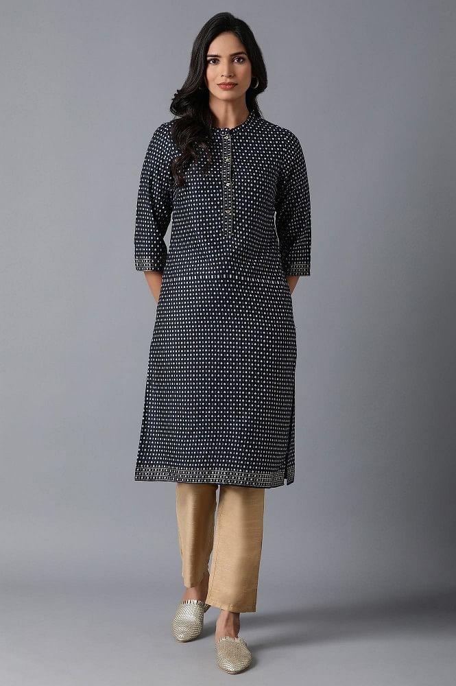 Black Printed kurta